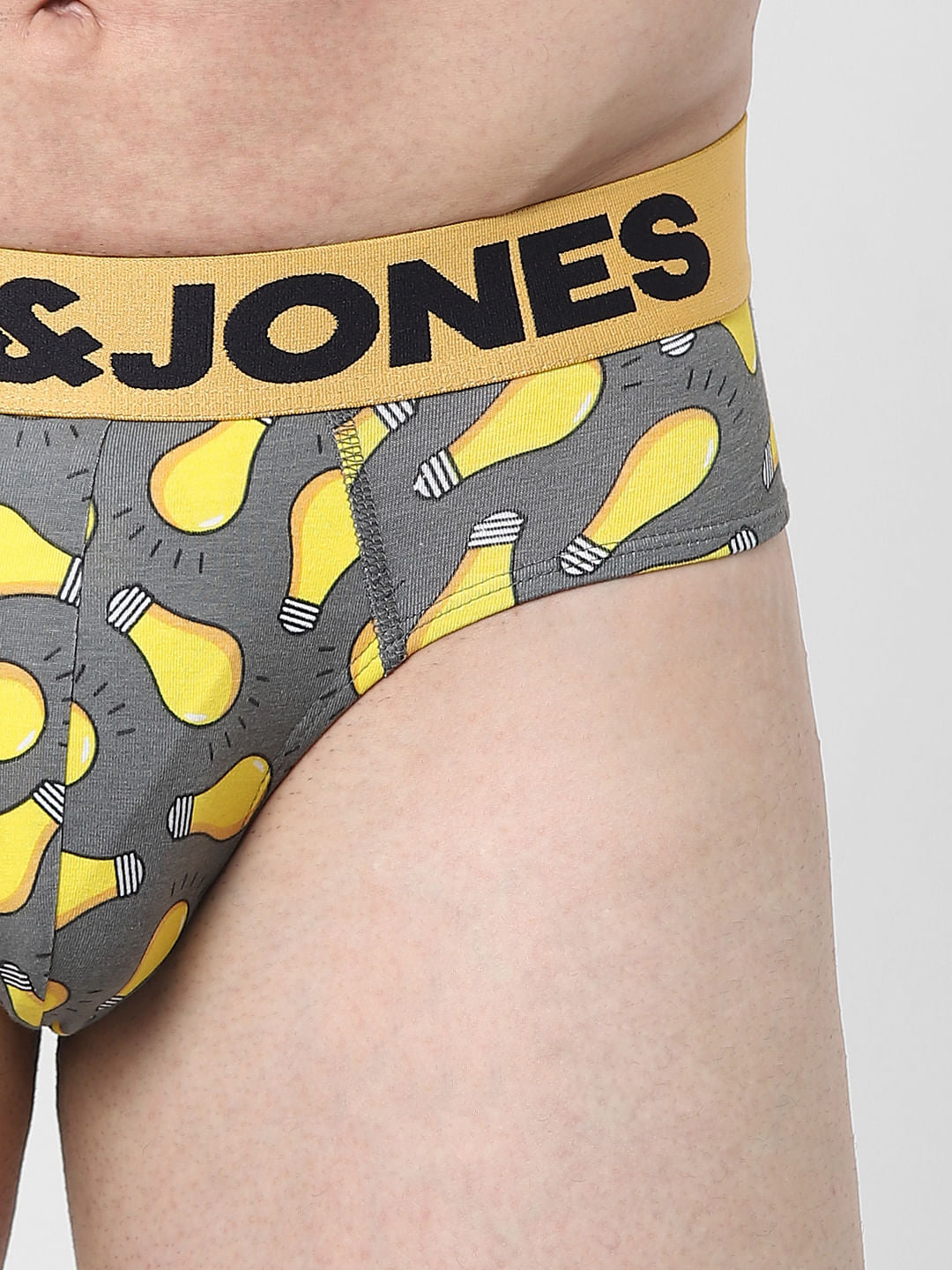 Grey Graphic Print Briefs