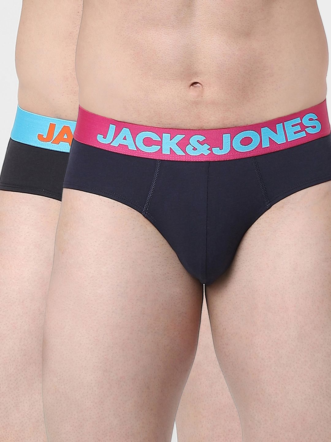 Pack of 2 Black & Navy Blue Briefs - S