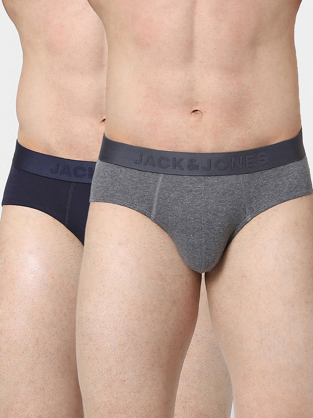 Pack of 2 Navy Blue & Grey Briefs - S