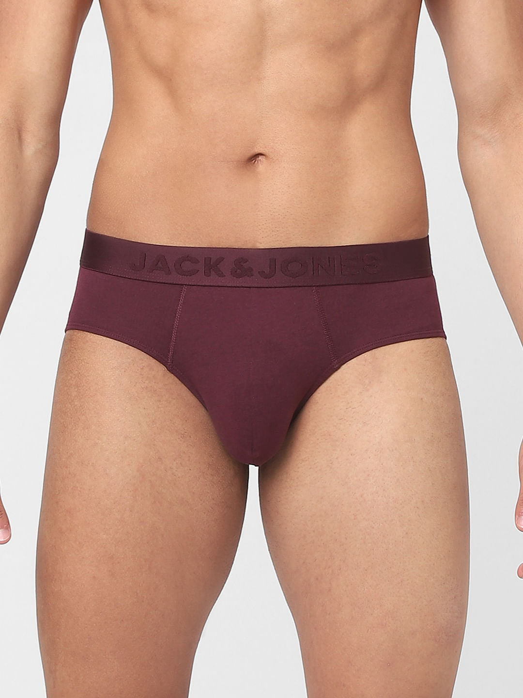 Pack Of 2 Grey & Maroon Briefs