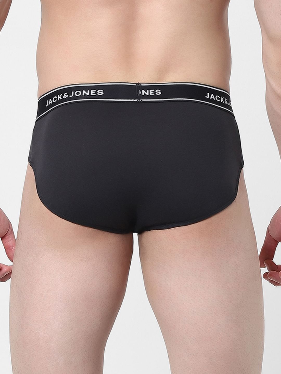 Black & Navy Blue Logo Print Briefs - Pack of 2