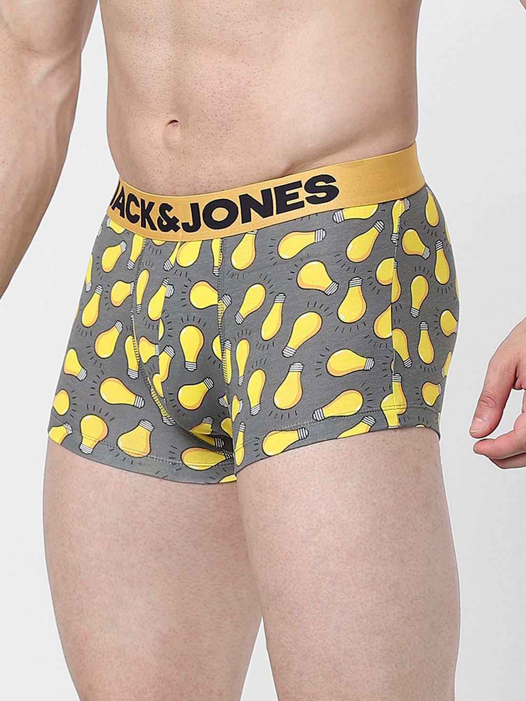 Grey Graphic Print Trunks