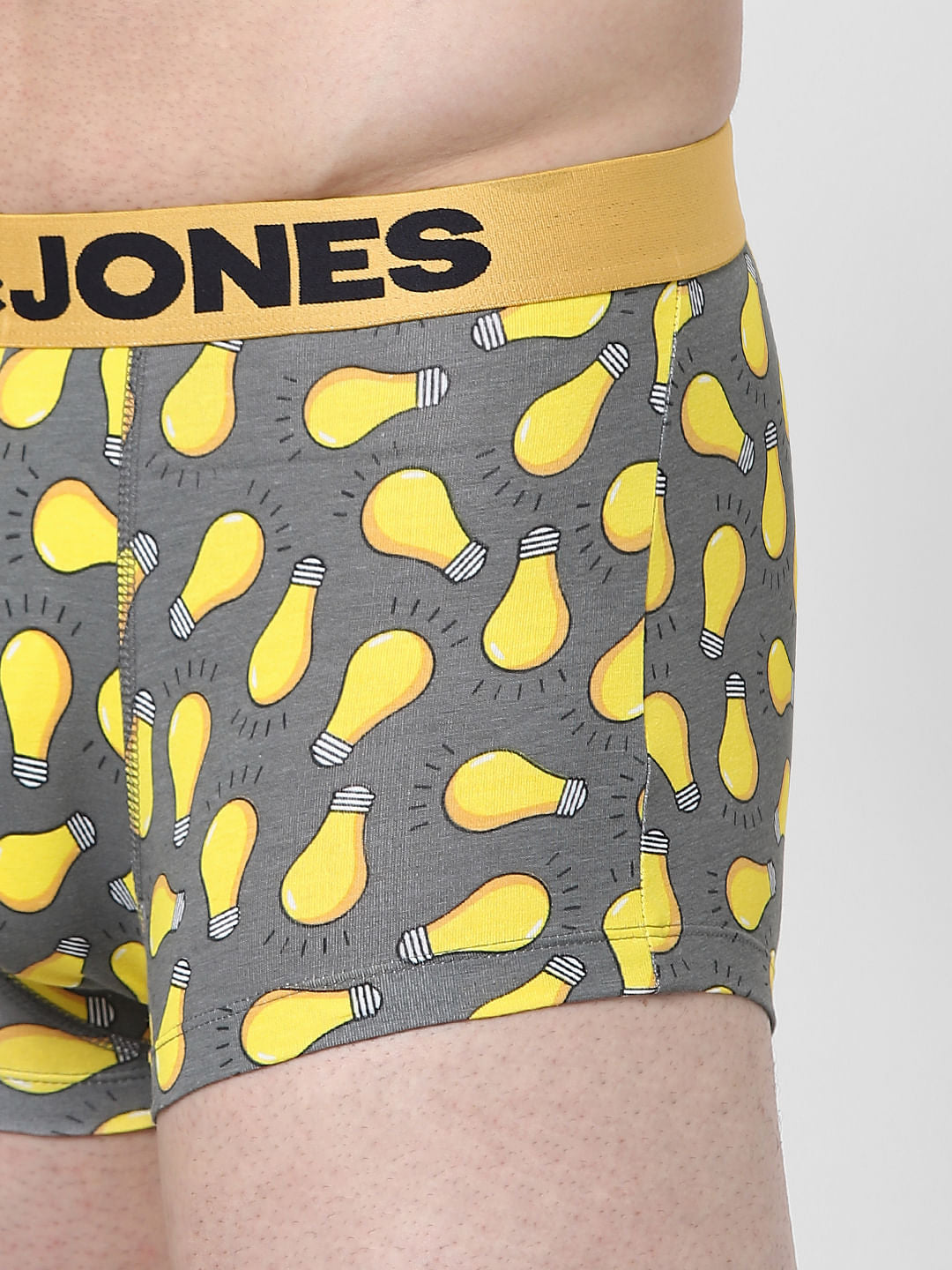Grey Graphic Print Trunks