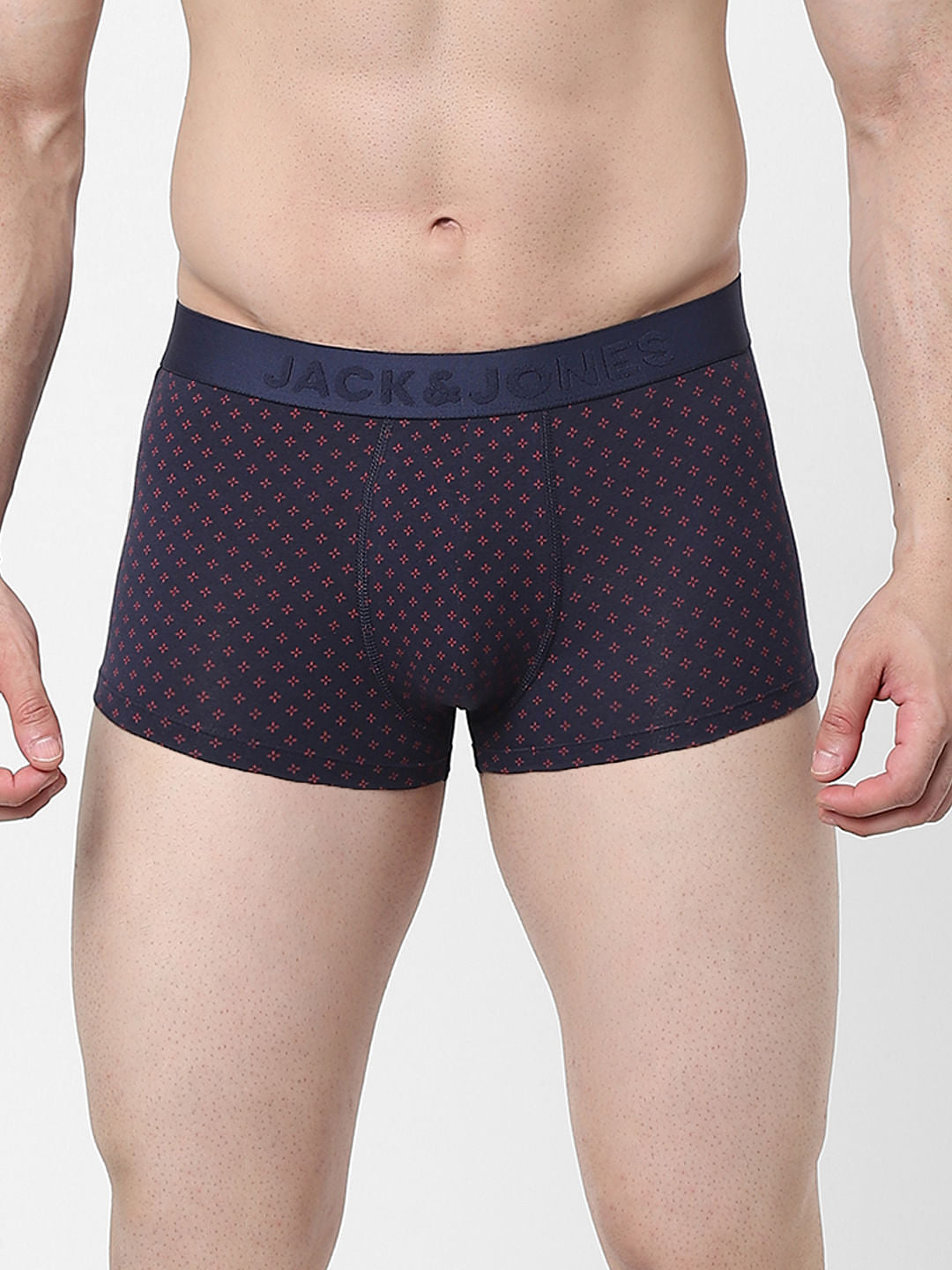 Blue Printed Trunks - S