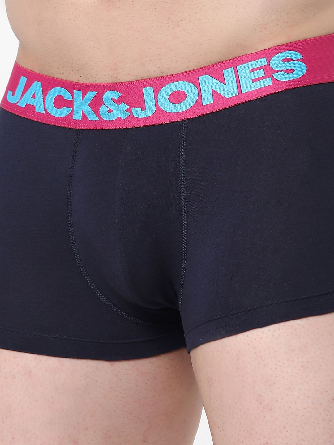 Pack of 2 Black & Navy Blue Logo Print Trunks