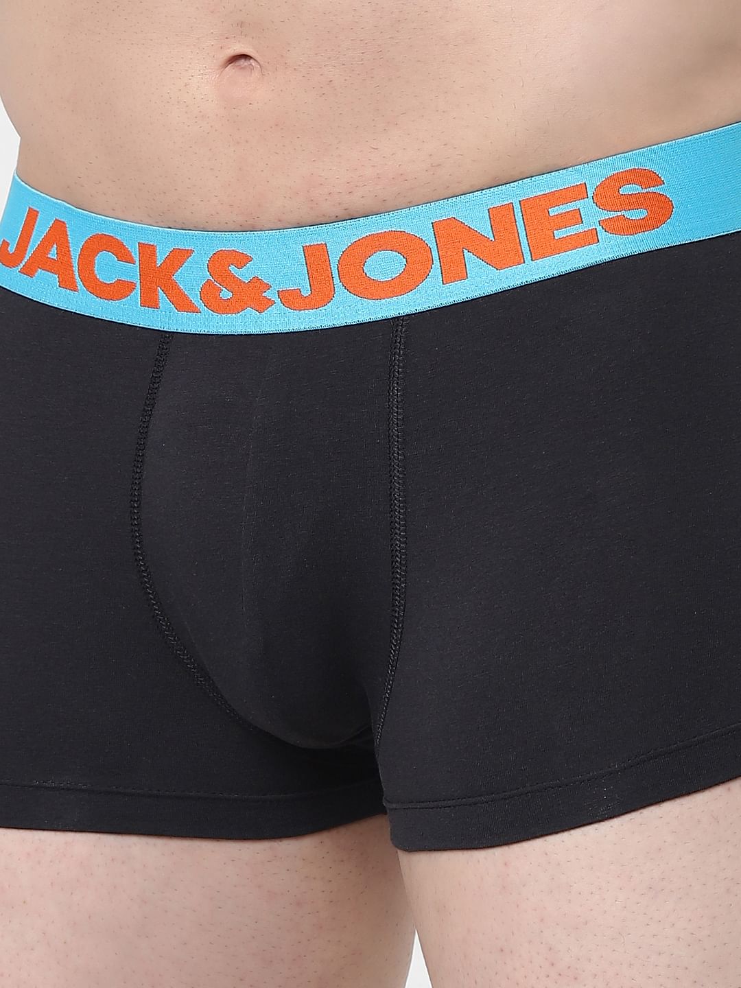 Pack of 2 Black & Dark Grey Logo Print Trunks