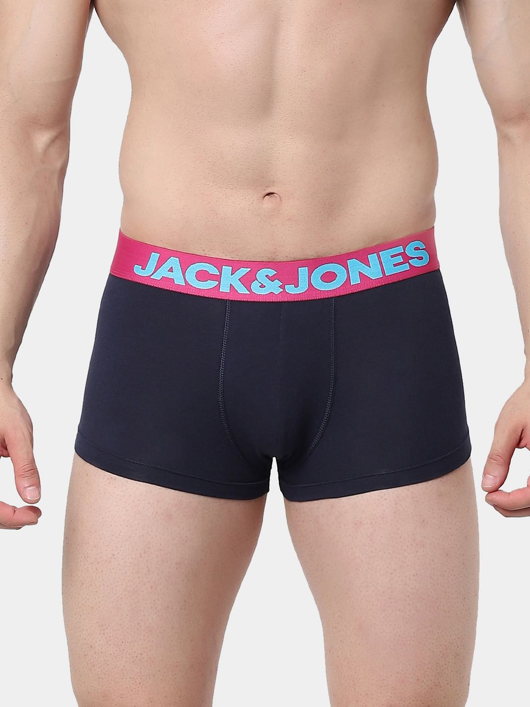 Pack of 2 Navy Blue & Grey Logo Print Trunks
