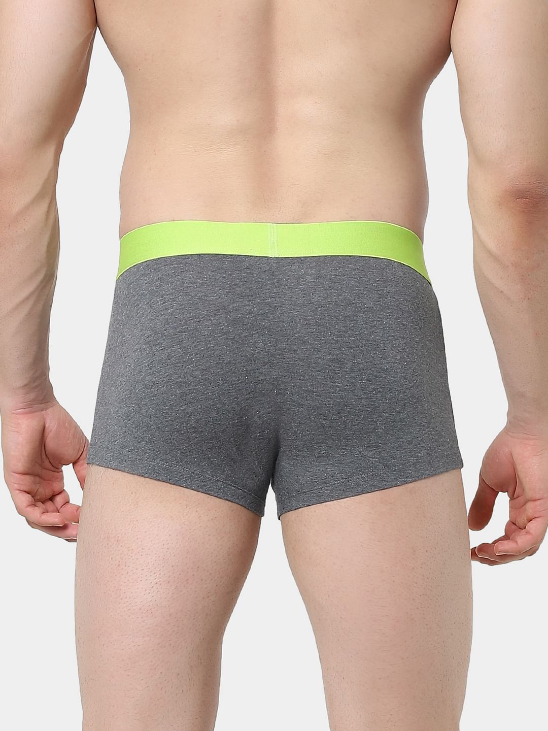 Pack of 2 Navy Blue & Grey Logo Print Trunks