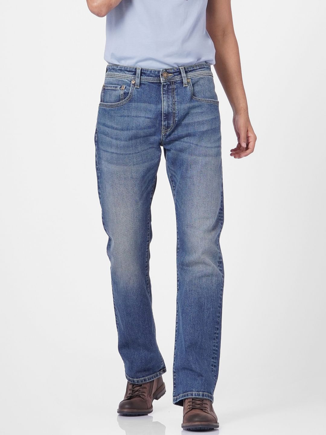 Blue High Rise Bootcut Jeans