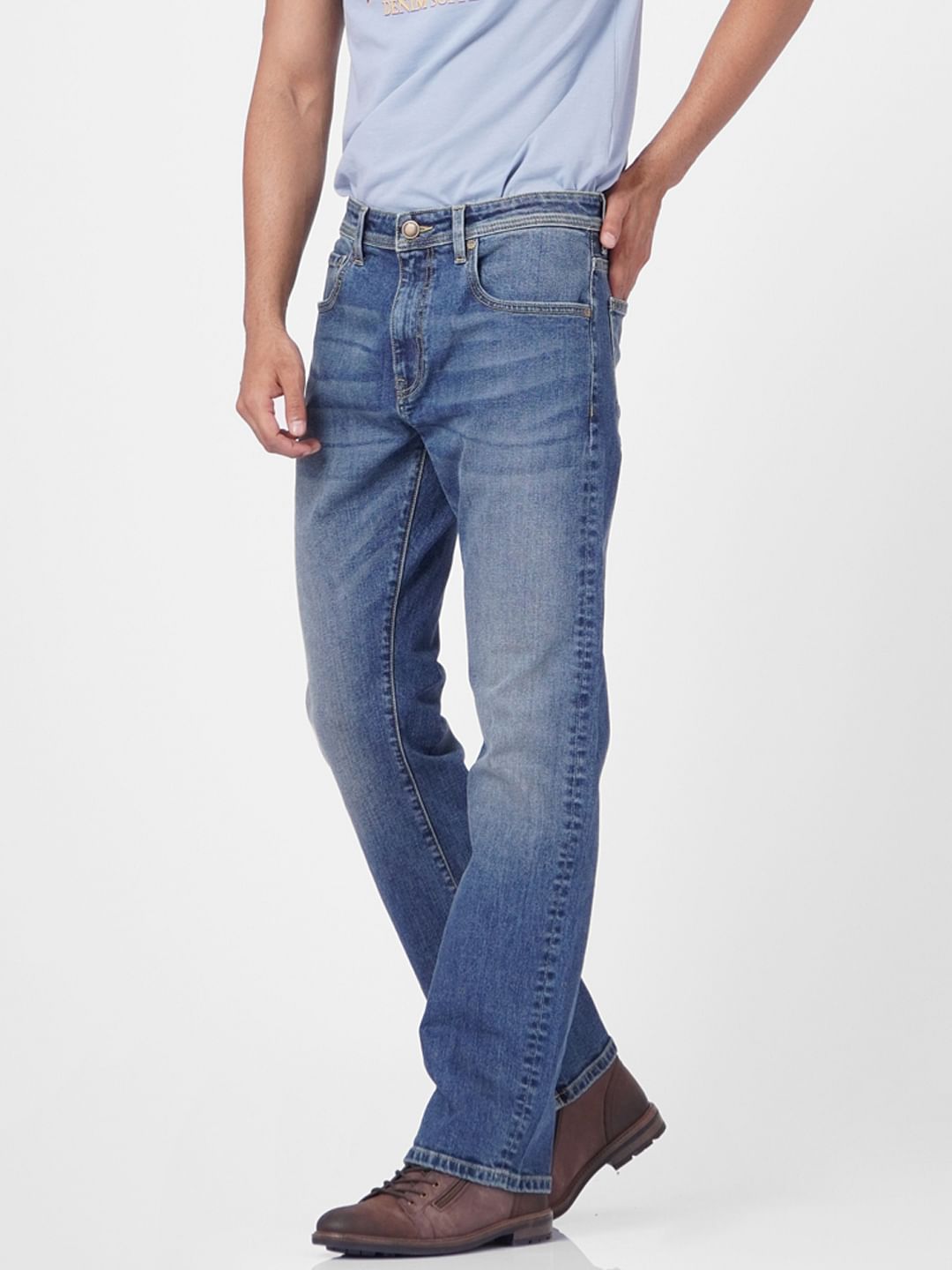 Blue High Rise Bootcut Jeans