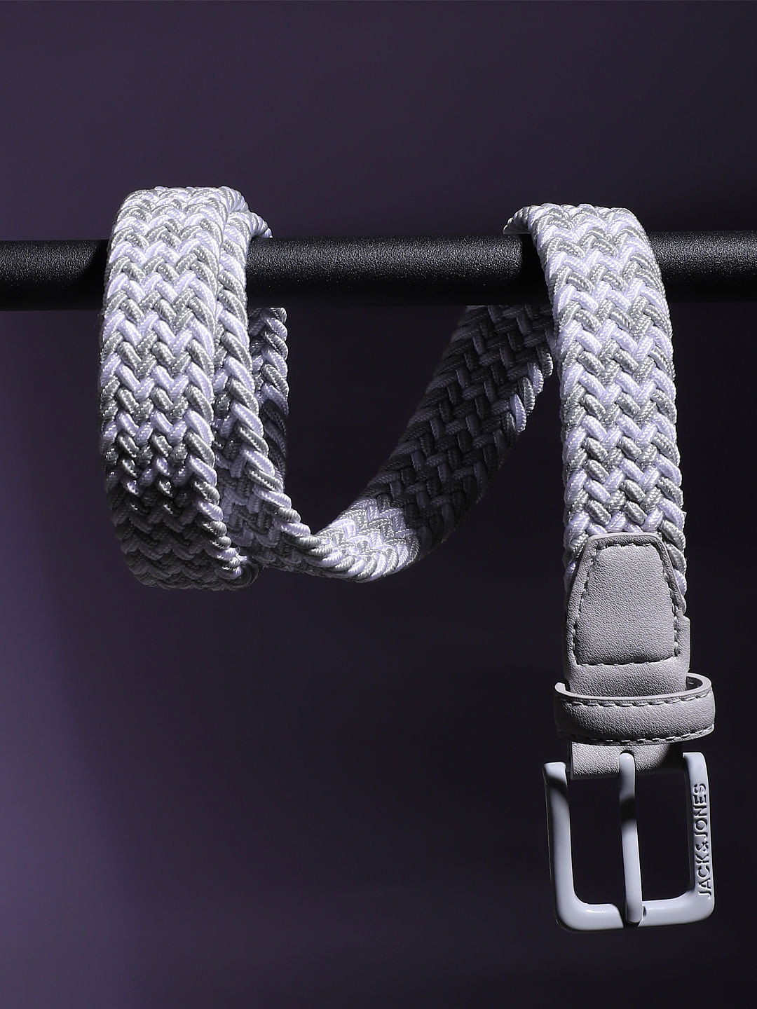 Boys Light Grey Braided Belt