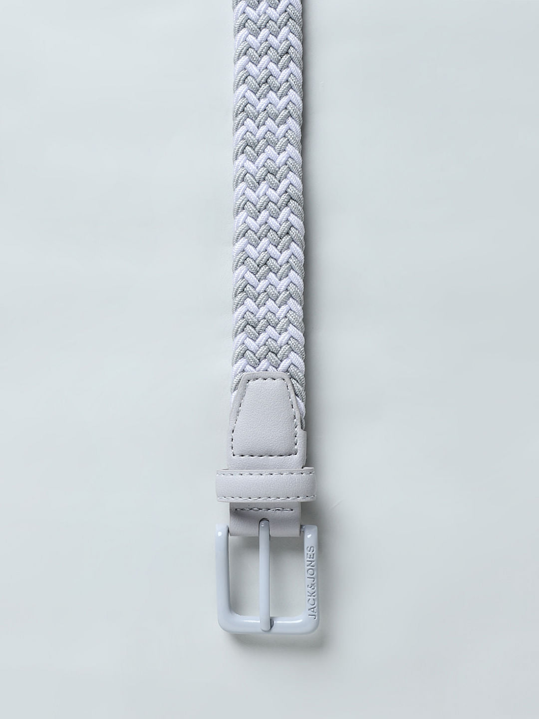Boys Light Grey Braided Belt