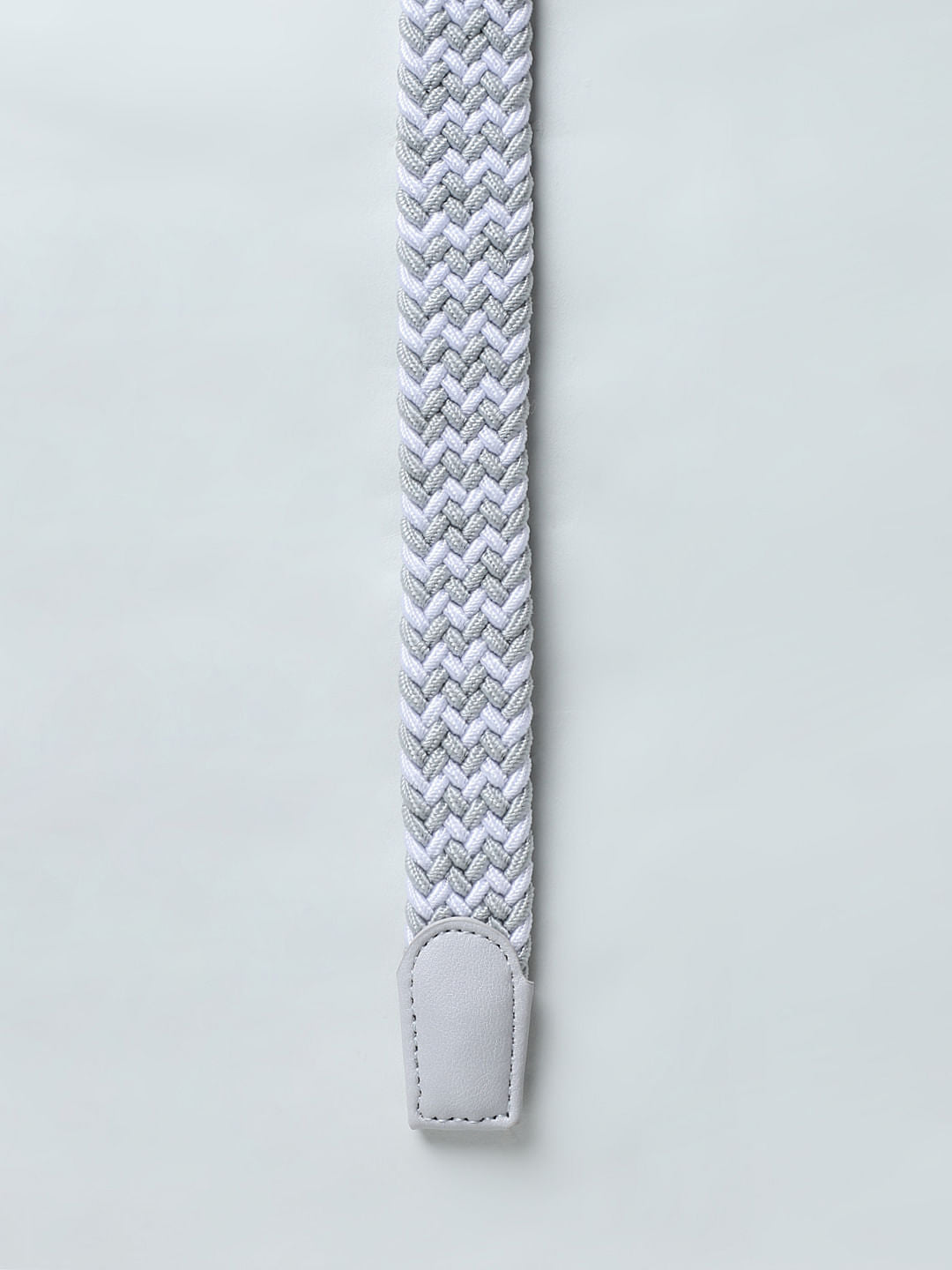 Boys Light Grey Braided Belt