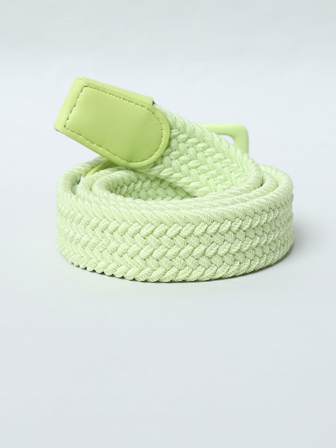 Boys Light Green Braided Belt