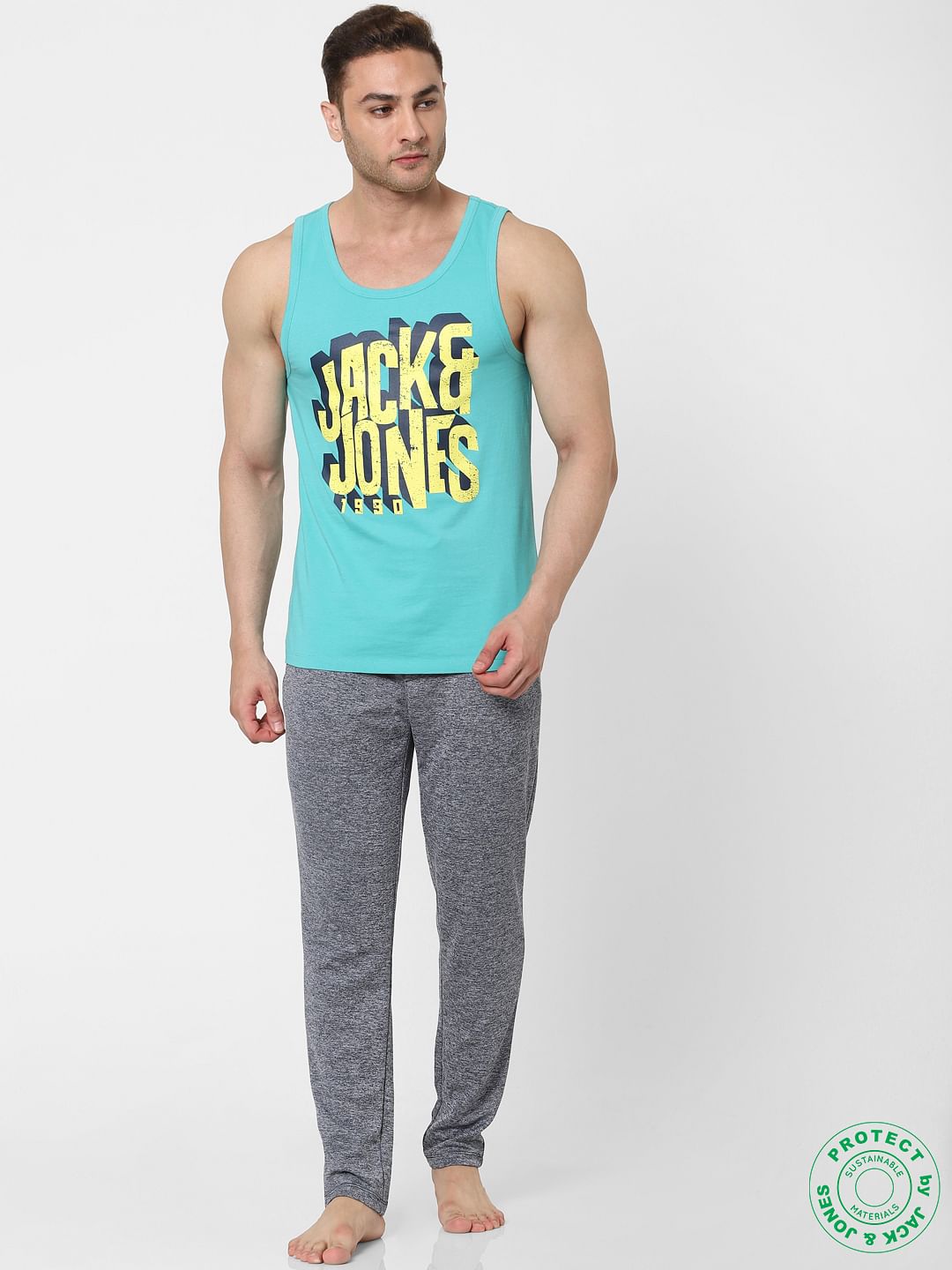 Blue Logo Print Vest - S