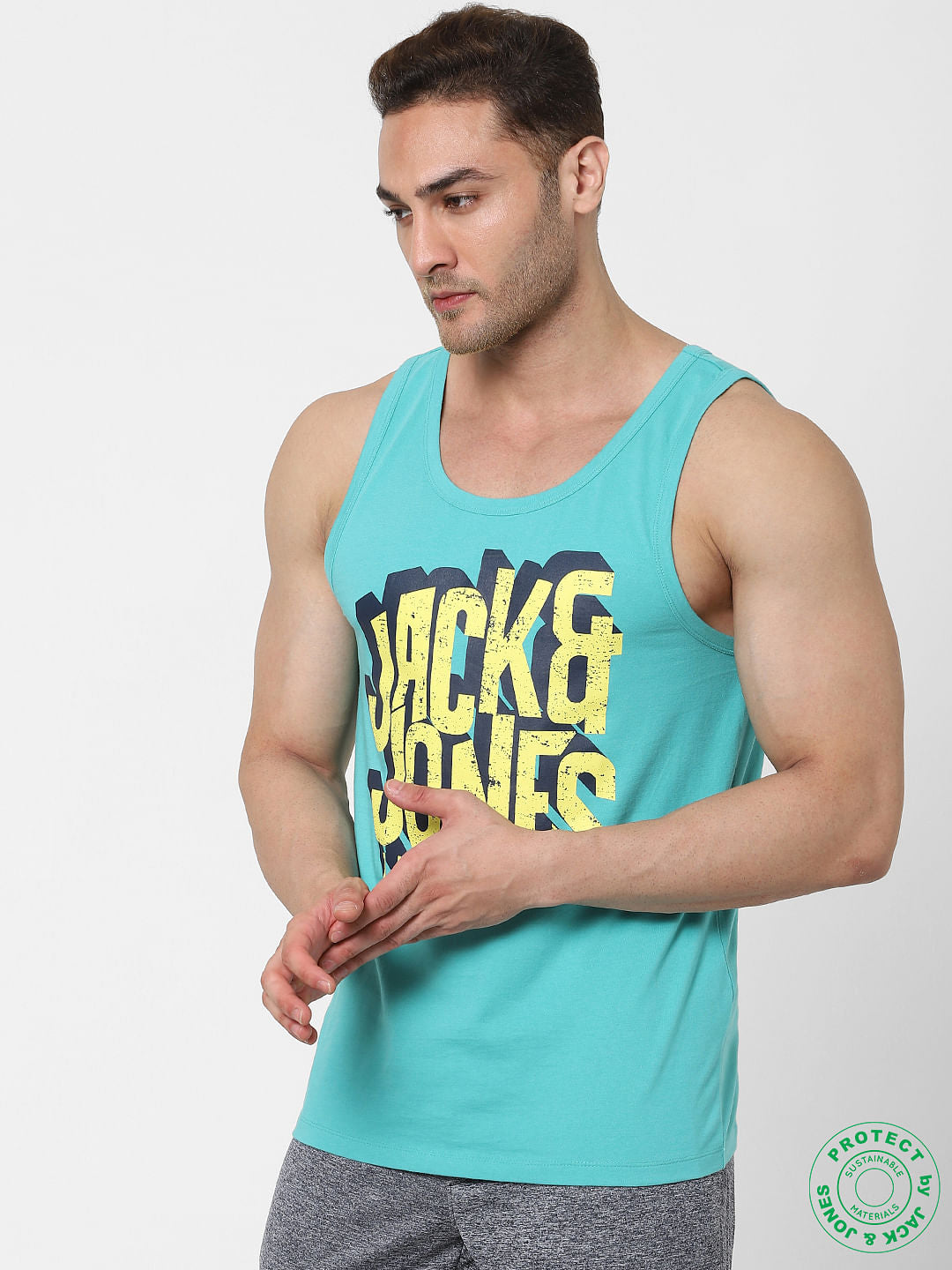 Blue Logo Print Vest