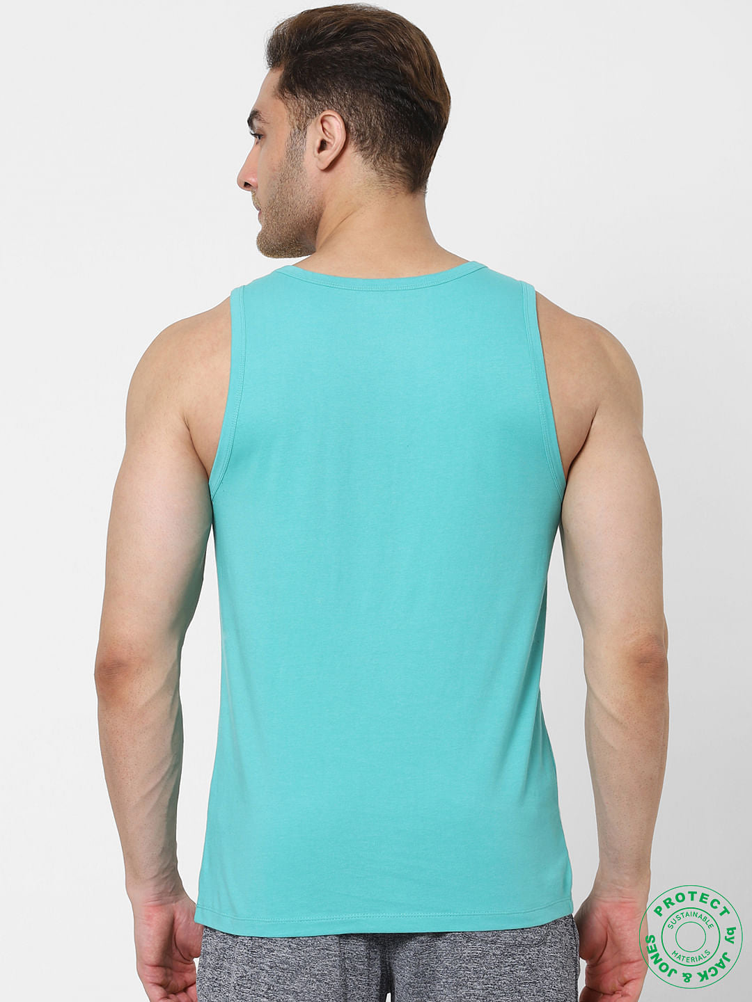 Blue Logo Print Vest