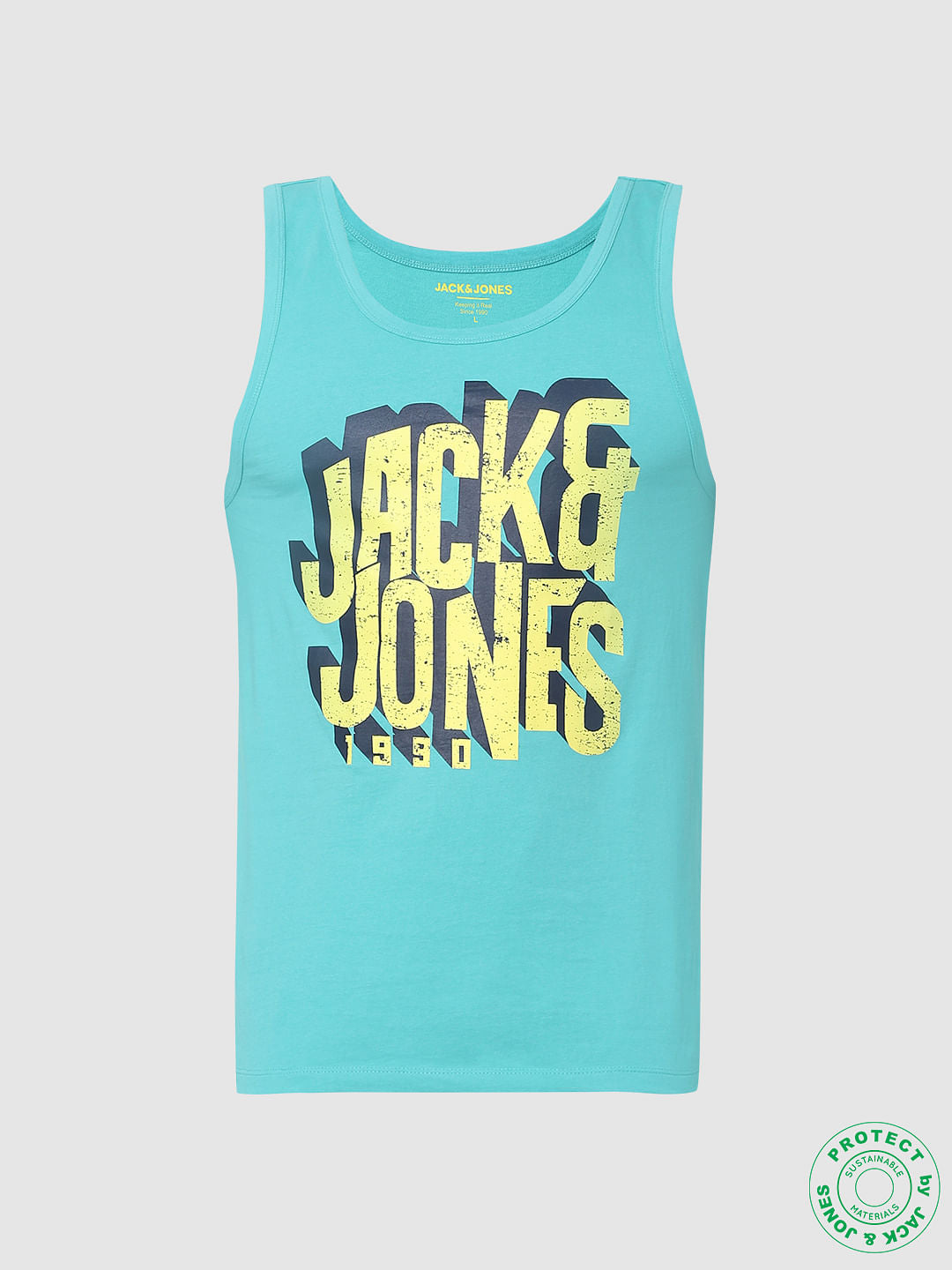 Blue Logo Print Vest