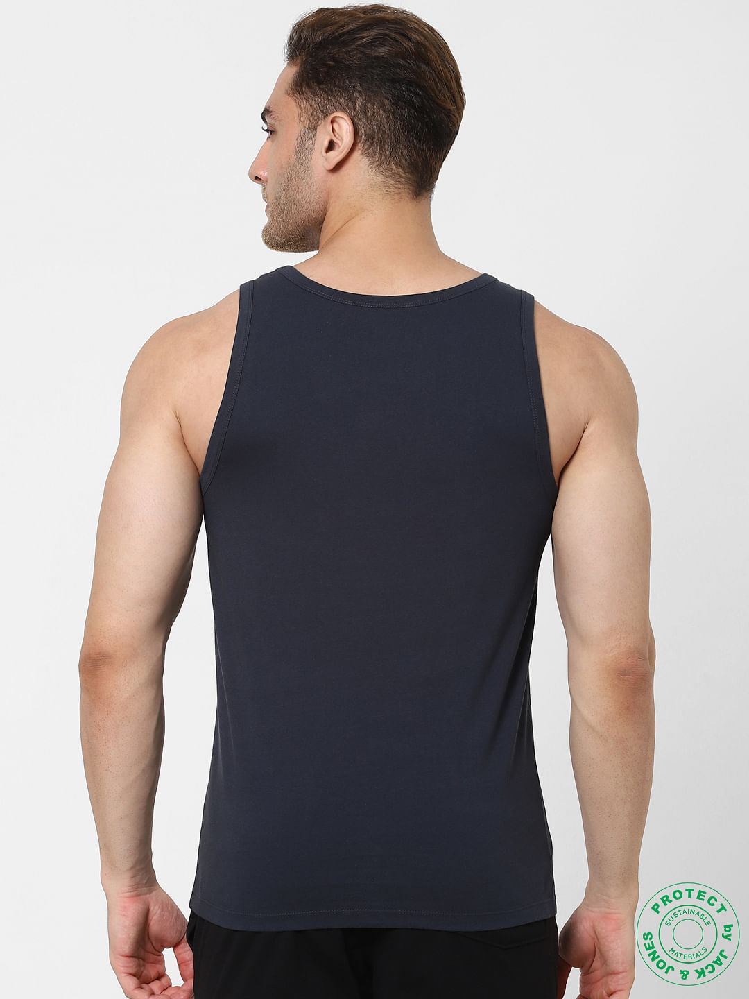 Dark Blue Logo Print Vest