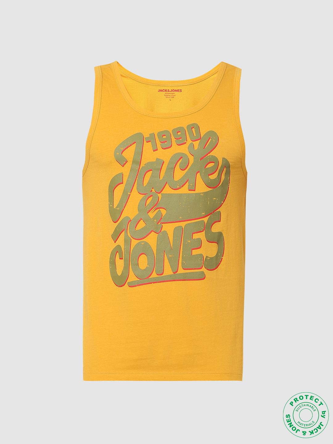 Yellow Logo Print Vest
