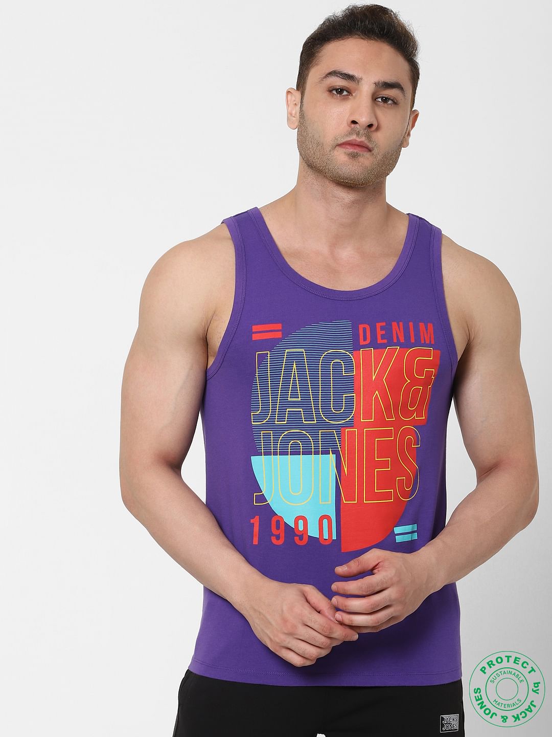 Purple Logo Print Vest