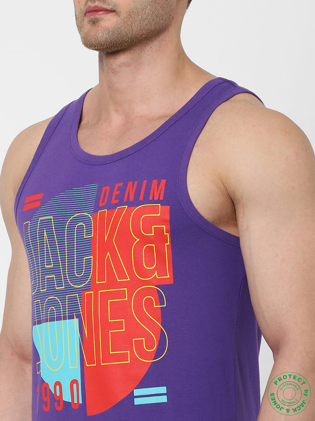 Purple Logo Print Vest