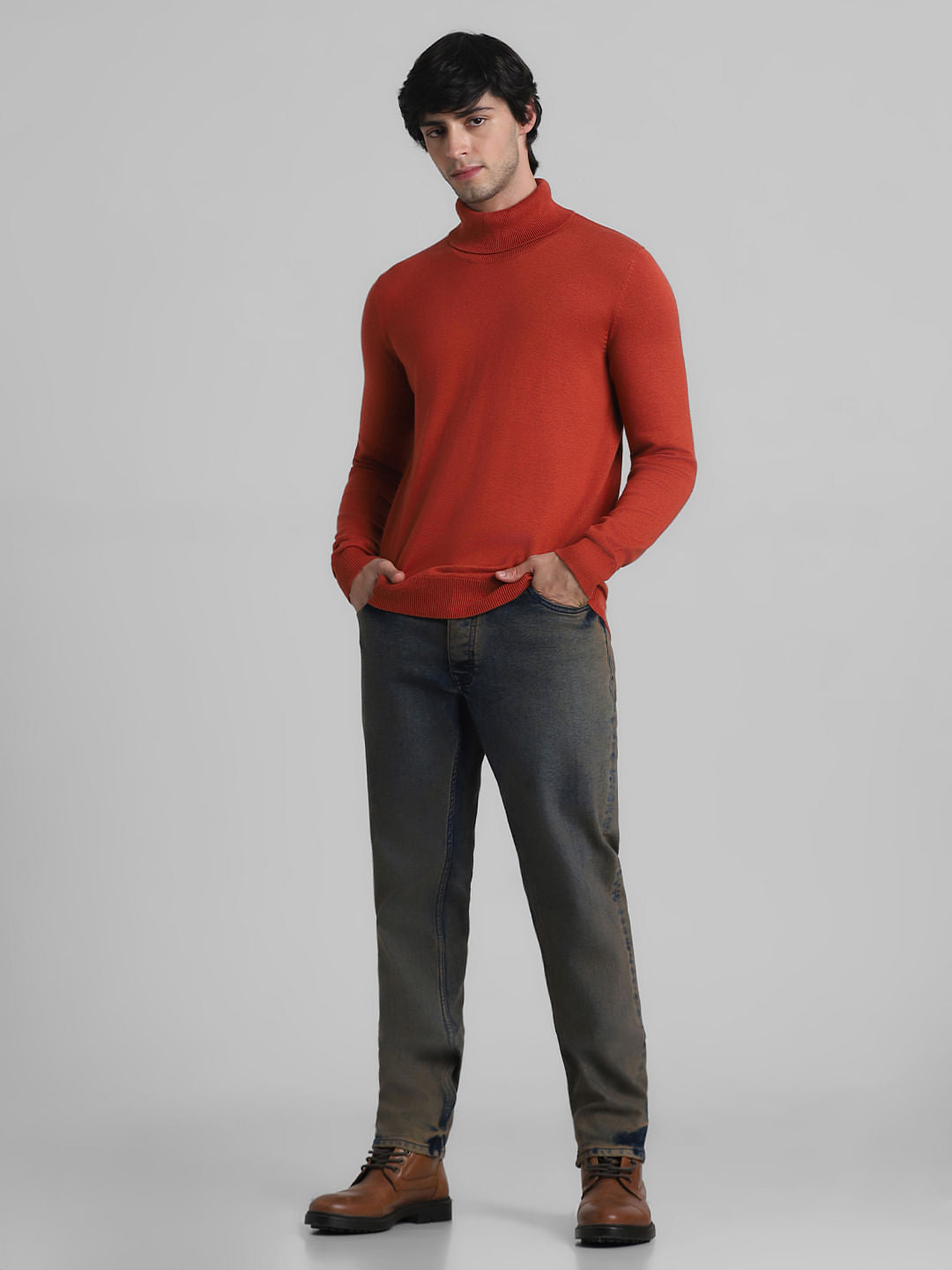 Rust Brown Turtle Neck Pullover