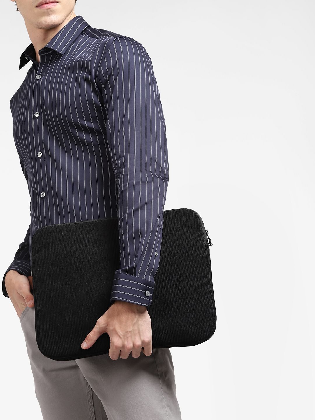 Black Corduroy Laptop Sleeve - ONE