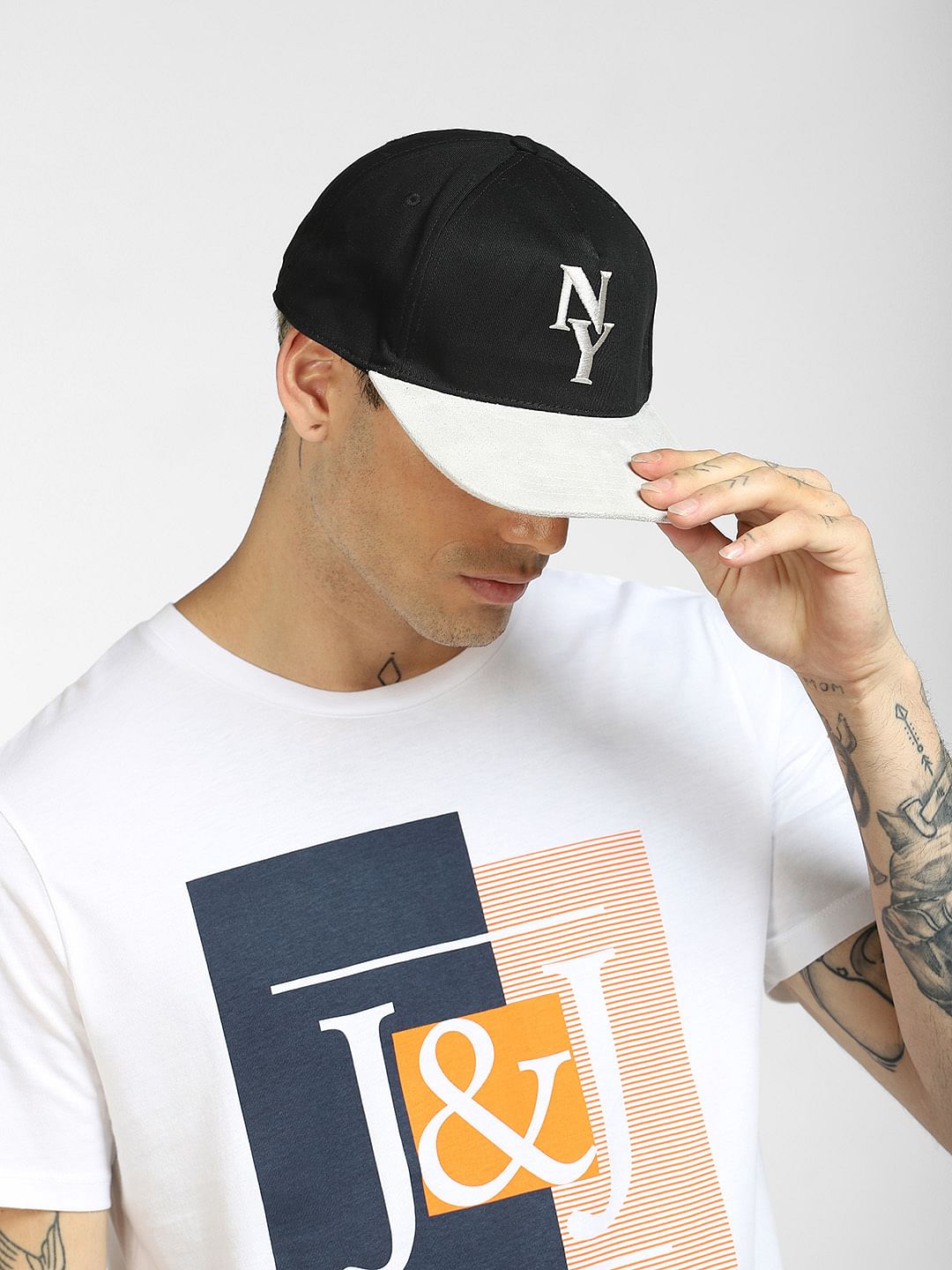 Black Colourblocked Baseball Cap - ONE