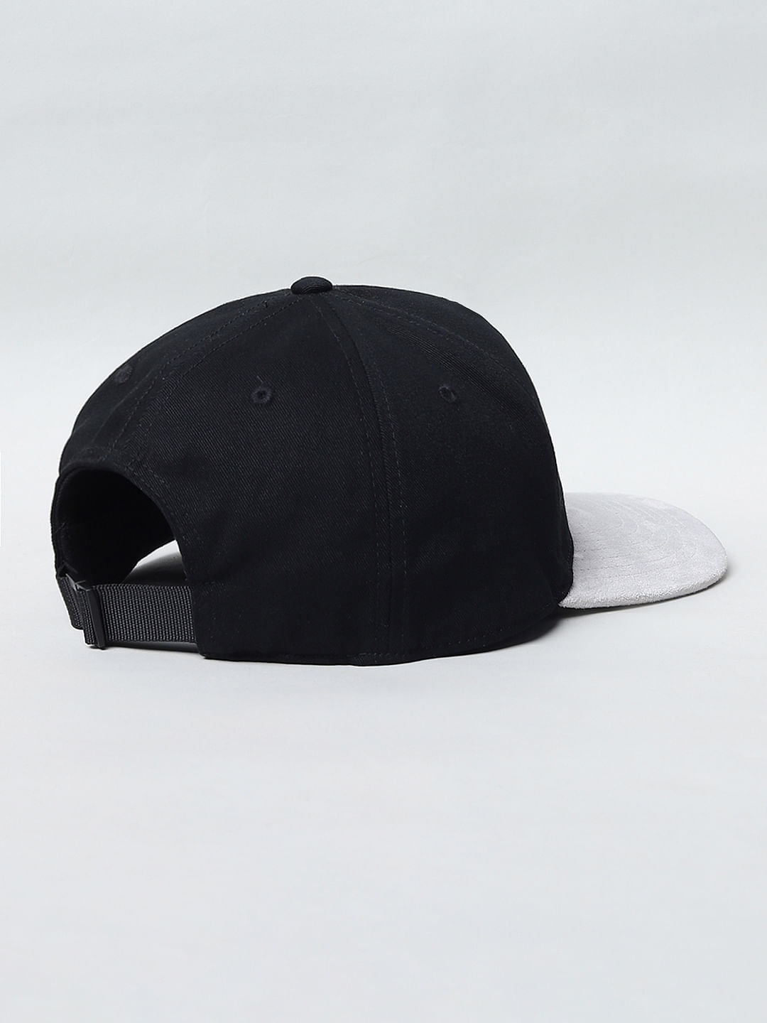 Black Colourblocked Baseball Cap