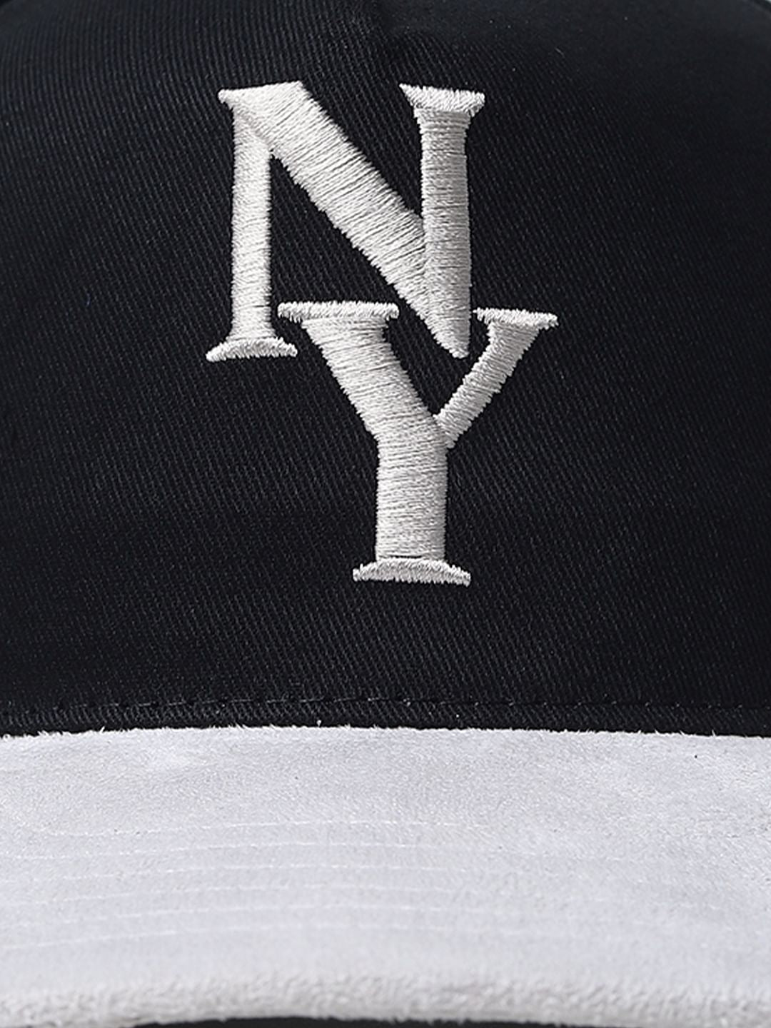 Black Colourblocked Baseball Cap