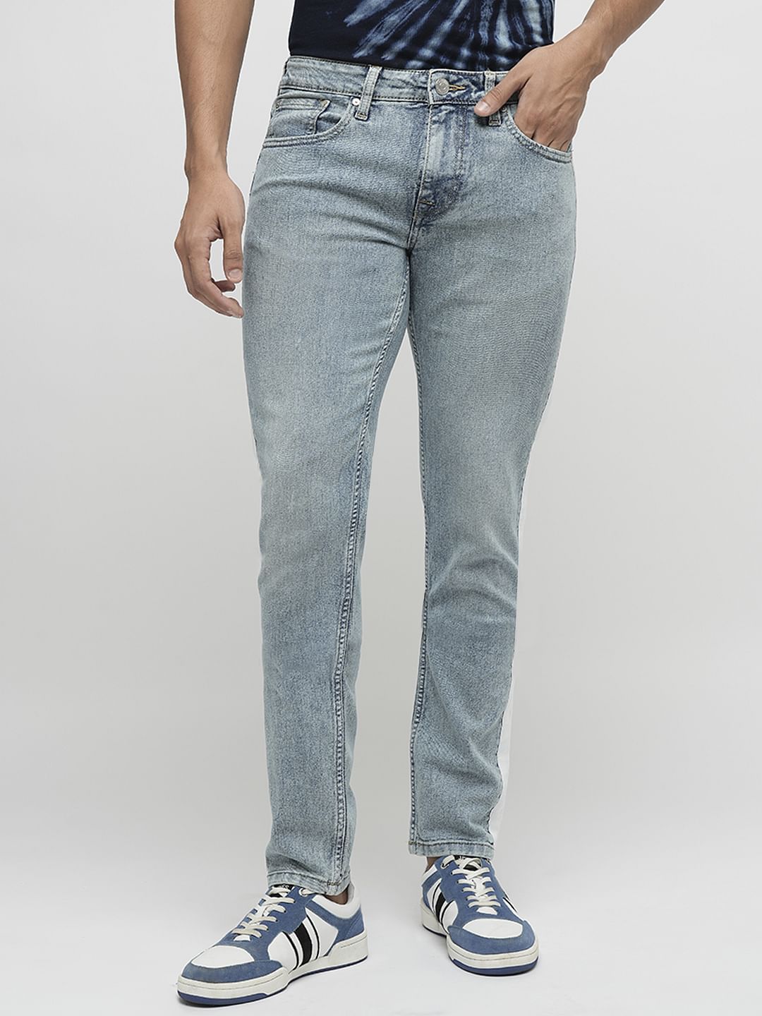 PRODUKT by JACK&JONES Light Blue Tape Detail Slim Fit Jeans