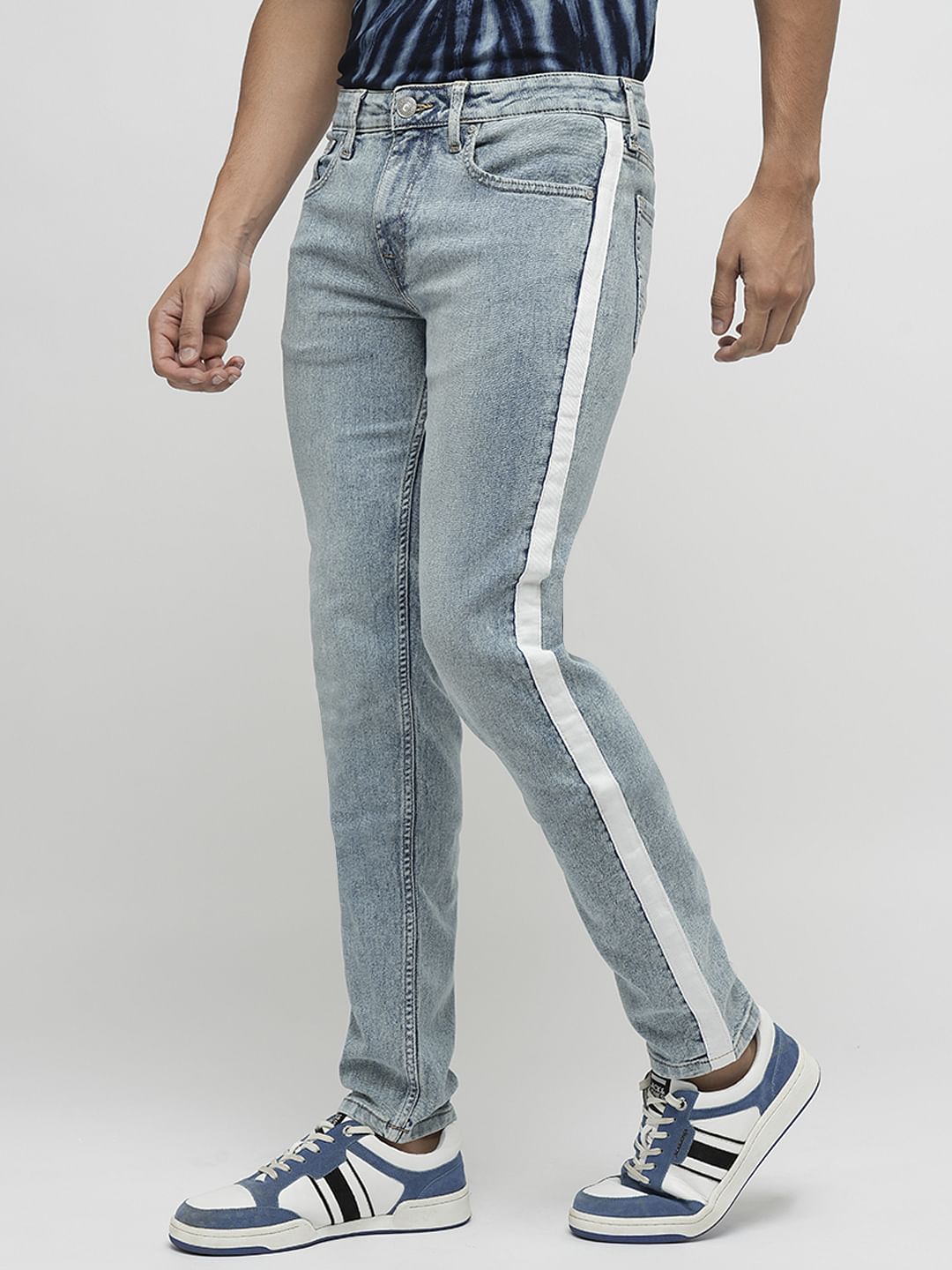 PRODUKT by JACK&JONES Light Blue Tape Detail Slim Fit Jeans