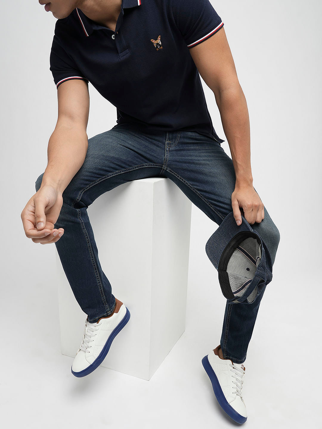 PRODUKT by JACK&JONES Dark Blue Mid Rise Slim Jeans - 28