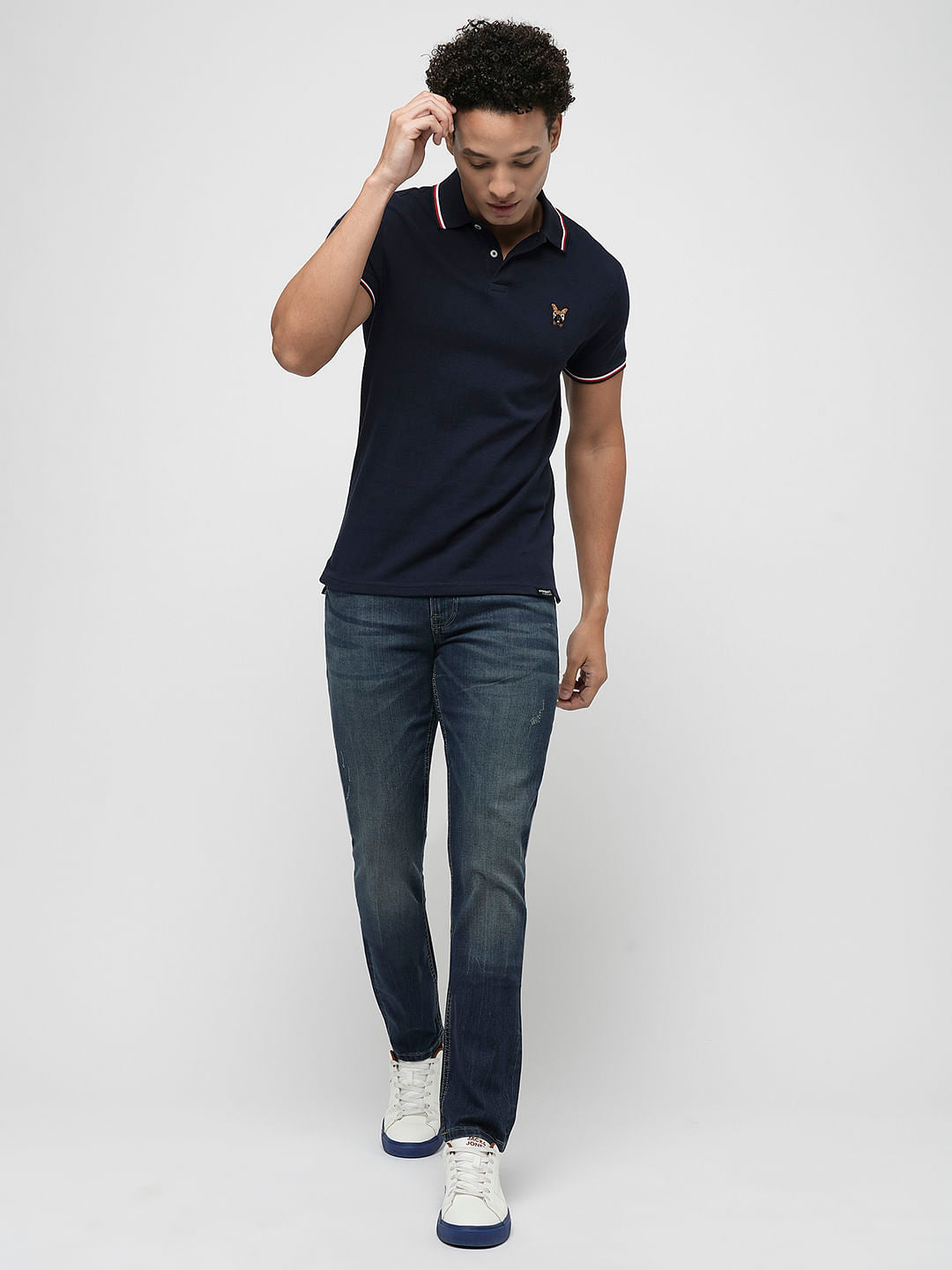 PRODUKT by JACK&JONES Dark Blue Mid Rise Slim Jeans