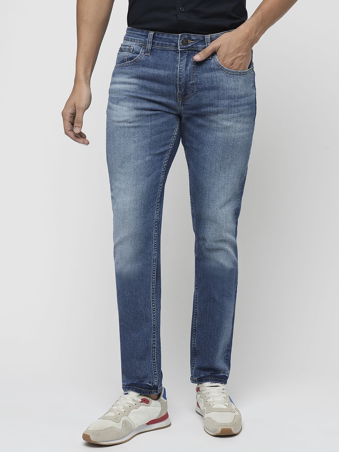 PRODUKT by JACK&JONES Blue Mid Rise Slim Jeans