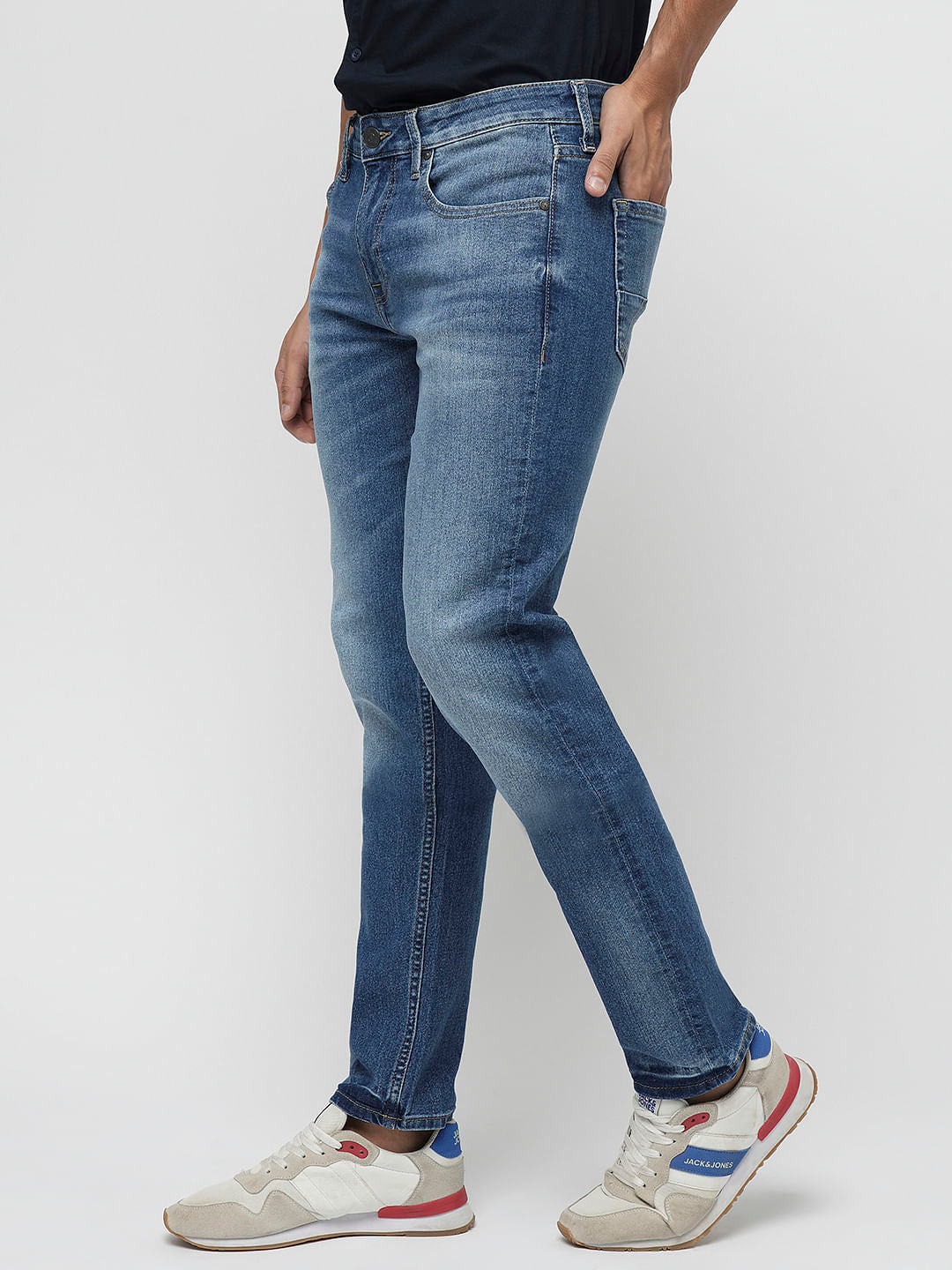 PRODUKT by JACK&JONES Blue Mid Rise Slim Jeans