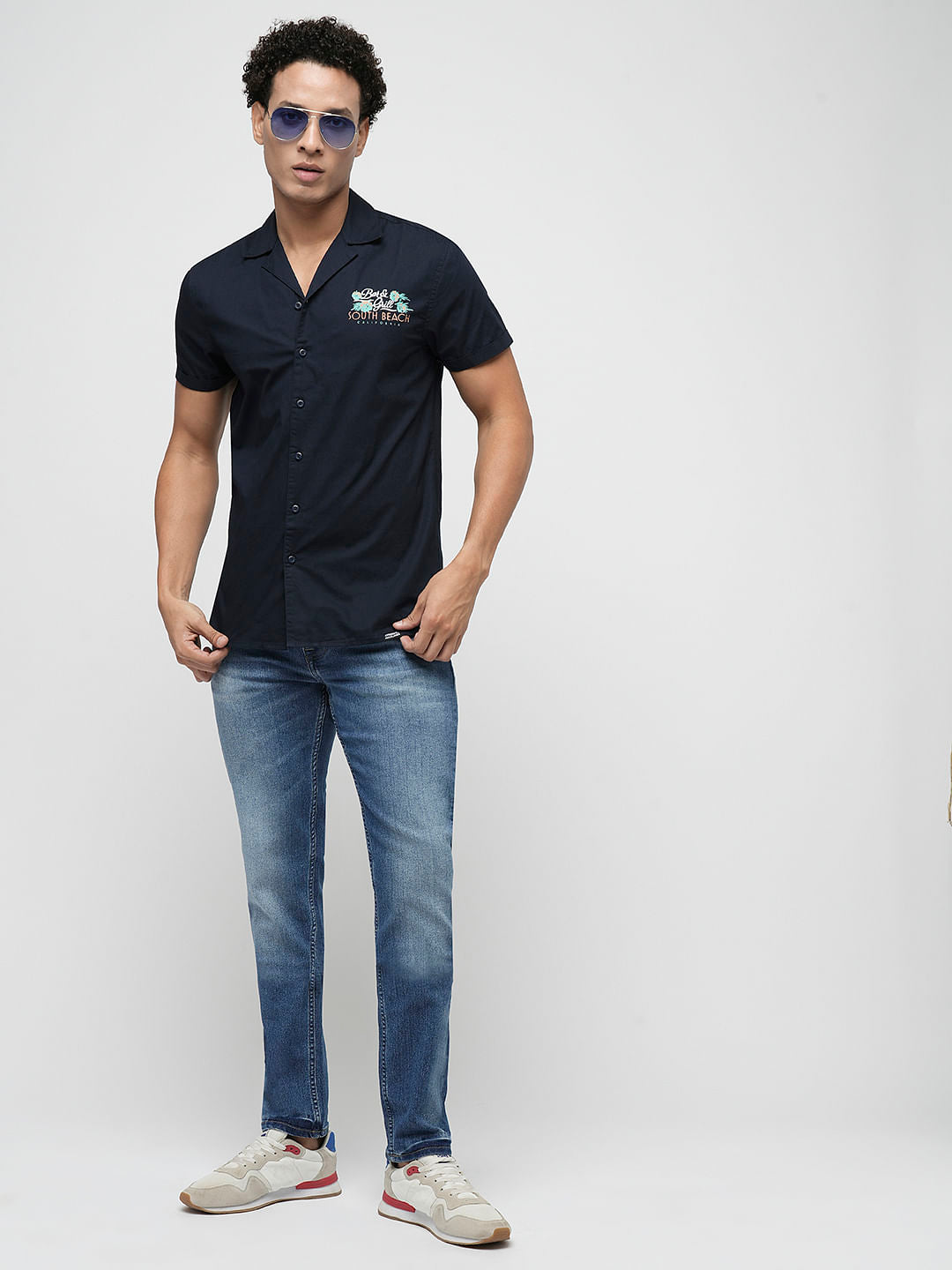PRODUKT by JACK&JONES Blue Mid Rise Slim Jeans