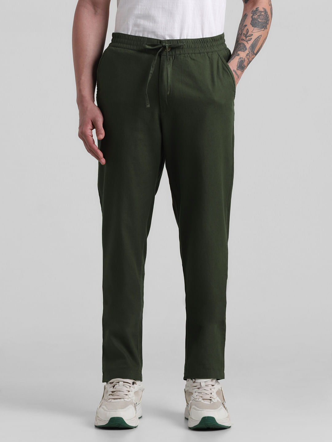 PRODUKT by JACK&JONES Dark Green Mid Rise Pants - 28