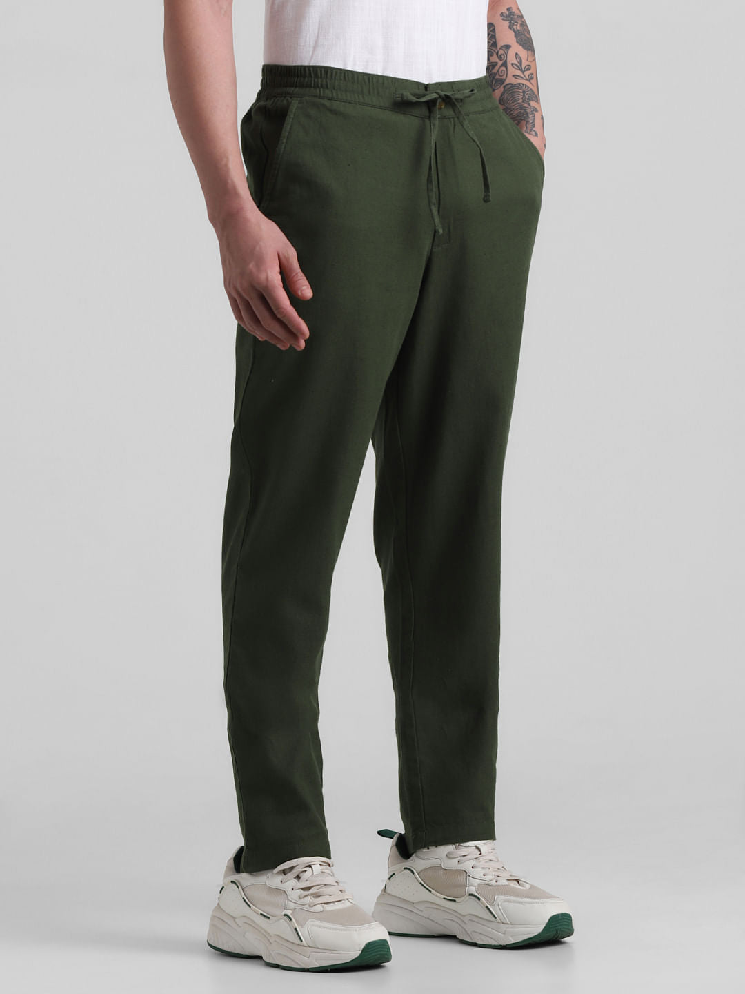 PRODUKT by JACK&JONES Dark Green Mid Rise Pants