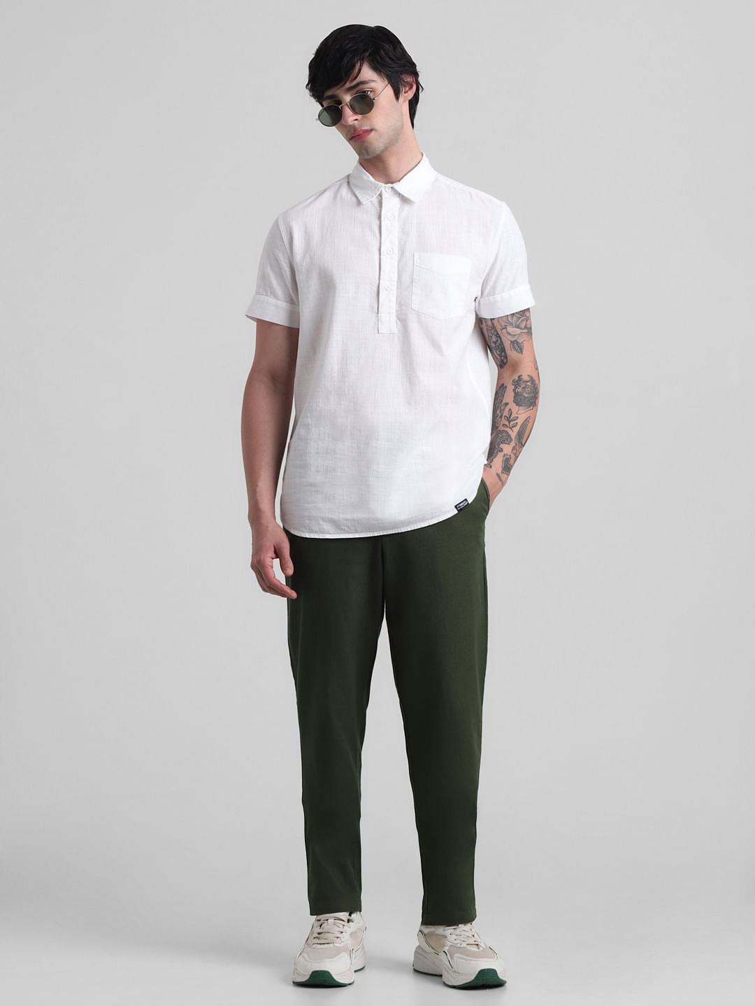 PRODUKT by JACK&JONES Dark Green Mid Rise Pants