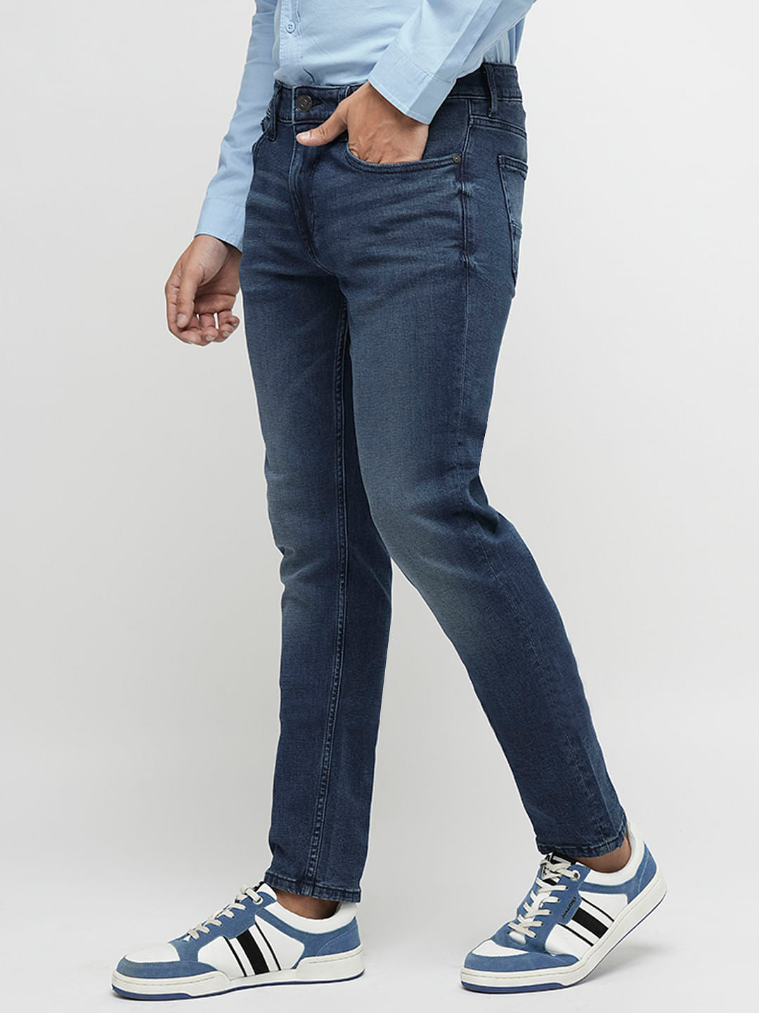 PRODUKT by JACK&JONES Blue Mid Rise Slim Jeans