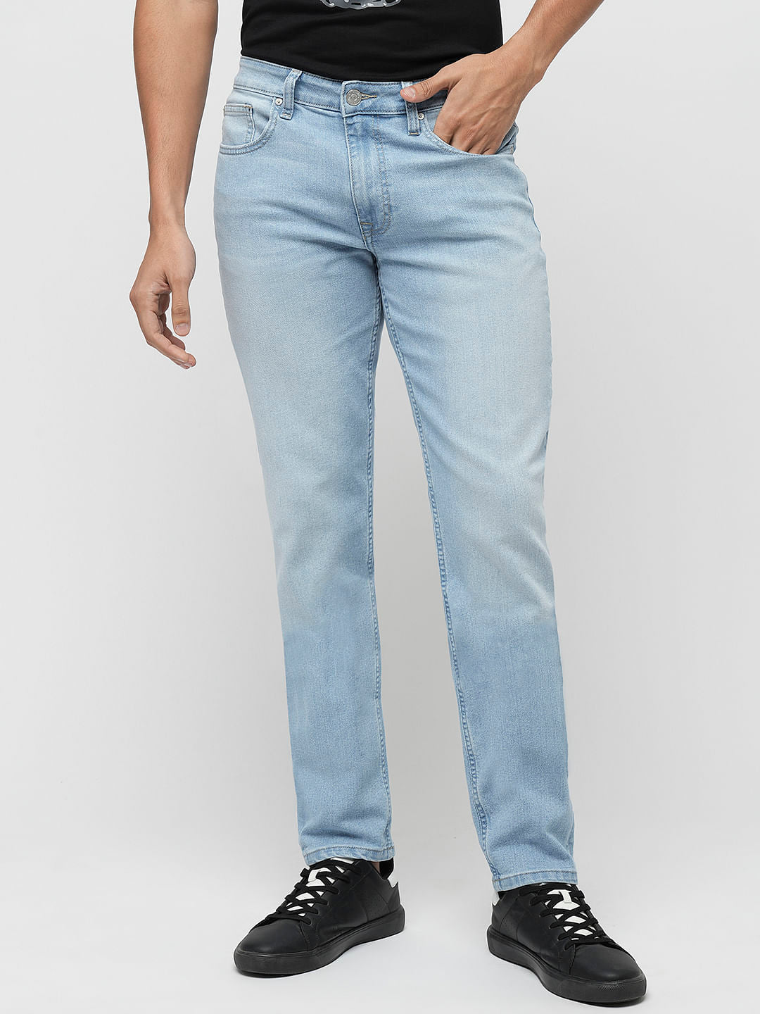 PRODUKT by JACK&JONES Light Blue Mid Rise Slim Jeans