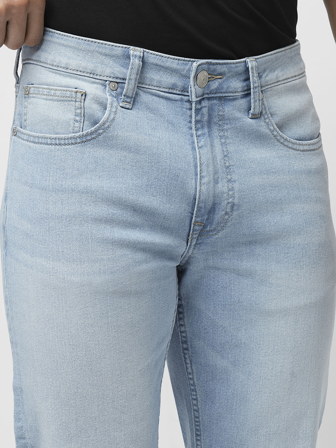 PRODUKT by JACK&JONES Light Blue Mid Rise Slim Jeans