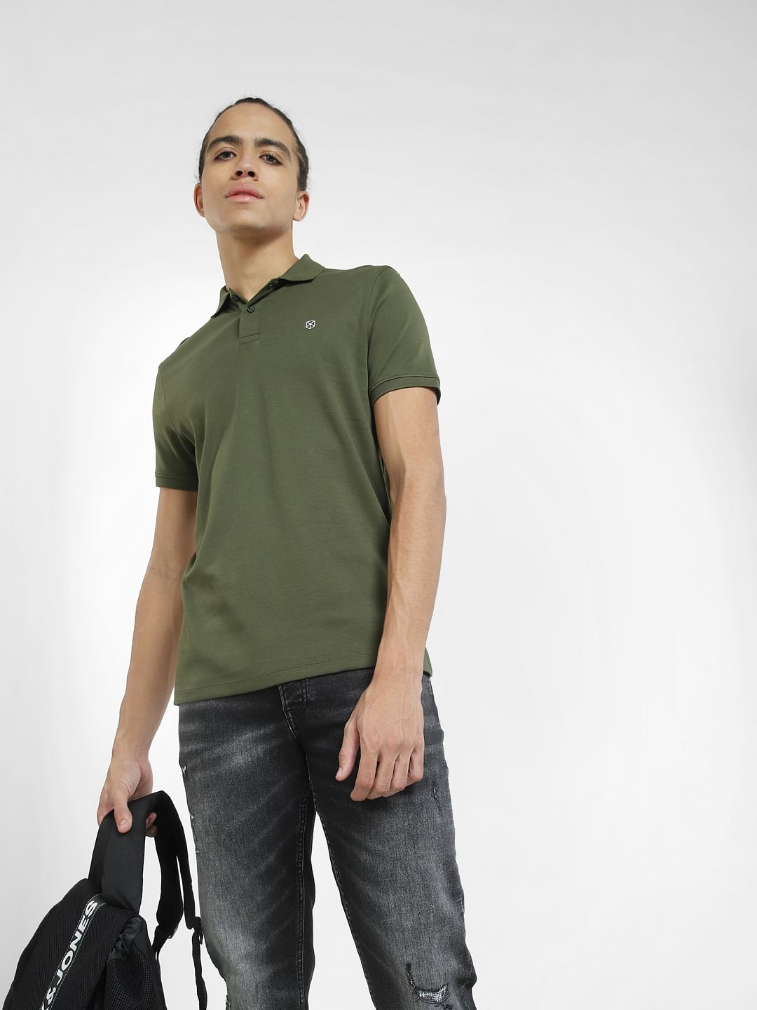 Dark Green Polo Neck T-shirt