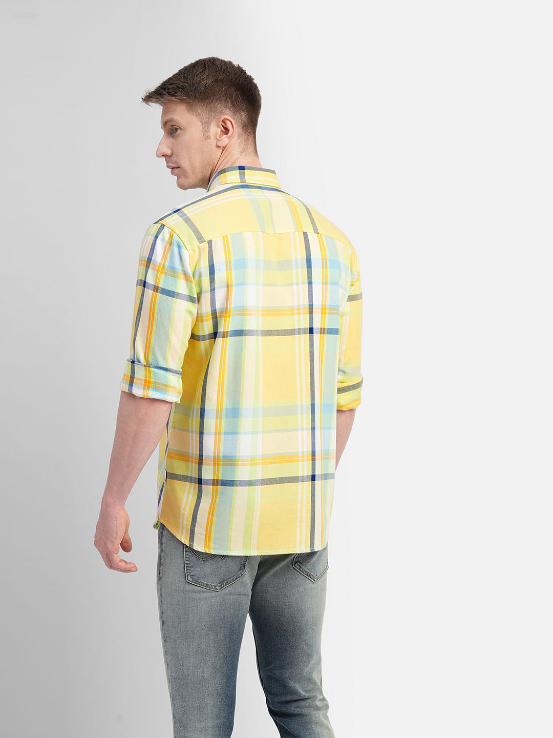 Green Check Print Full Sleeves Shirt