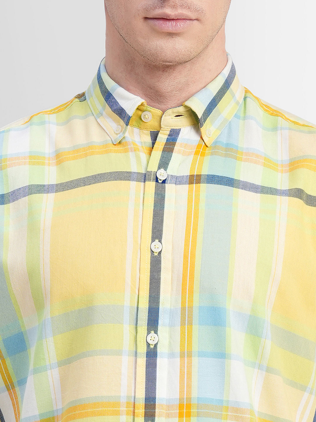 Green Check Print Full Sleeves Shirt