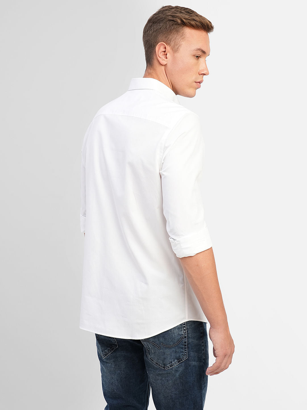 White Cotton Full Sleeves Shirt