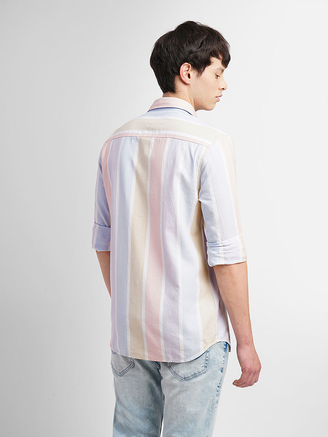 White Striped Full Sleeves Shirt