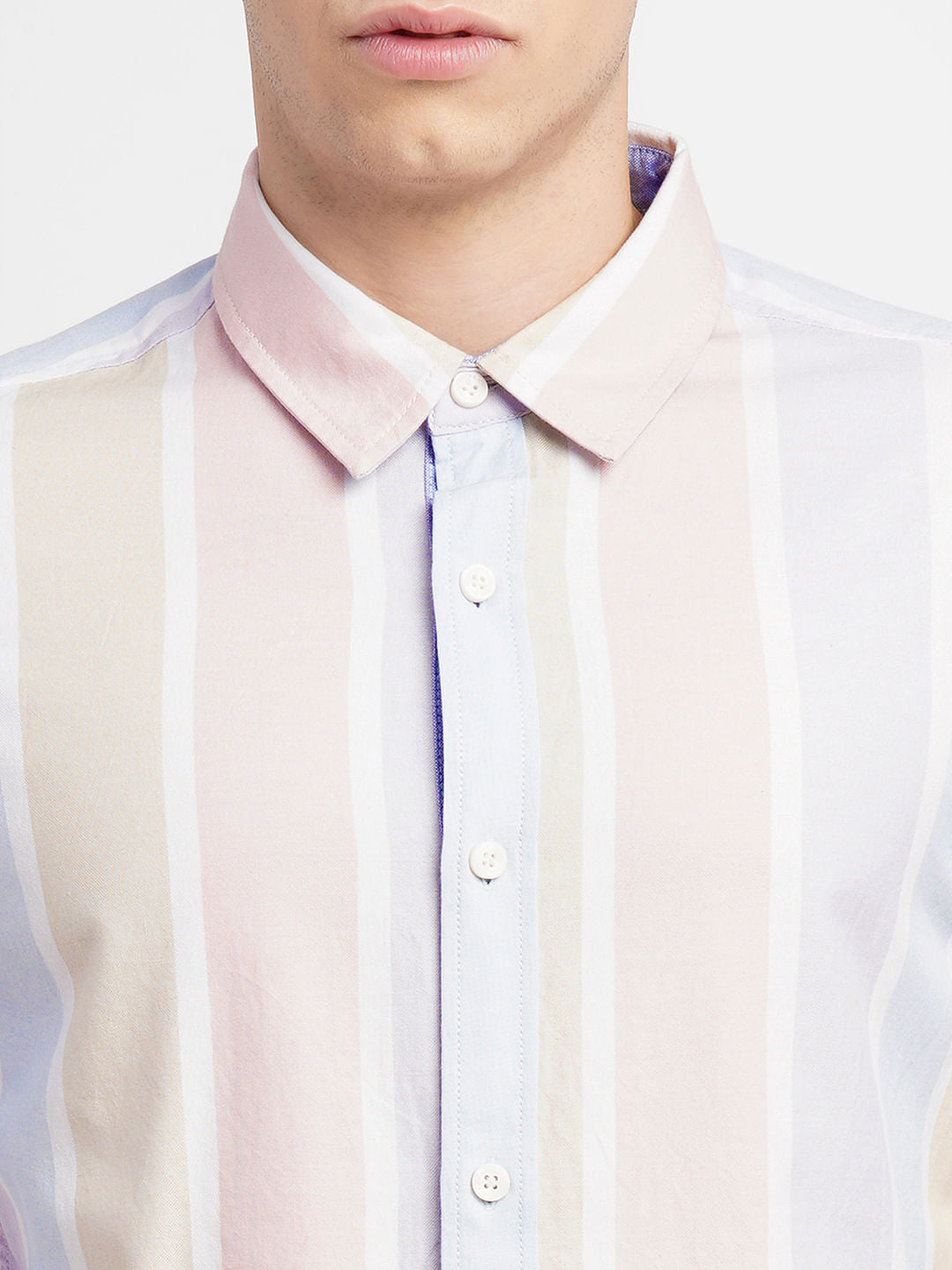 White Striped Full Sleeves Shirt